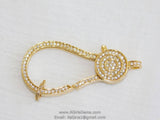 Large Lobster Clasp Micro Pave CZ Gold Double Sided Claw Connector 50 mm Cubic Zirconia for DIY Beaded/Leather/Boho Statement Necklace