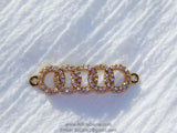 CZ Gold 5 Ring Circle Connector, Cubic Zirconia Circle of Life Link #9, Infinity Link Open Loops