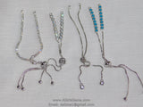 Half Finished Adjustable Bracelets Silver Plated Adjustable Unfinished Chain Bracelets CZ Turquoise Blue Bracelets Slide Stopper Bead