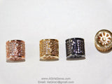 Drum Beads, CZ Micro Pave Beads, 10 x 15 mm