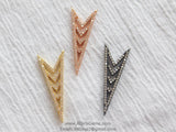 Micro Pave V Pendant Connector, Rose, Gold