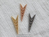 Micro Pave V Pendant Connector, Rose, Gold