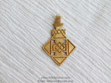 Ethiopian Cross Pendant, Gold Brass Coptic Cross 30 x 47 mm, African Cross for Necklaces