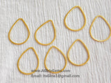 Teardrop Charm, 22 x 35 mm - Brushed Gold Flat Ring Charms, #810