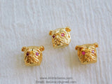 Gold Bulldog Focal Bead, Animal Focal Beads #114, Georgia Bulldogs