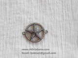 Star Sideways Connector Bead CZ Gunmetal Black Plated Starfish Link Charm Connector Link Pendant Bracelet Necklace AGGSM233