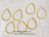 Teardrop Charm, 22 x 35 mm - Brushed Gold Flat Ring Charms, #810