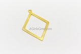 Diamond Shape Charms, Large Brushed Gold Diamond Pendants #668, Necklace and Earrings Charm 38 x 56 mm