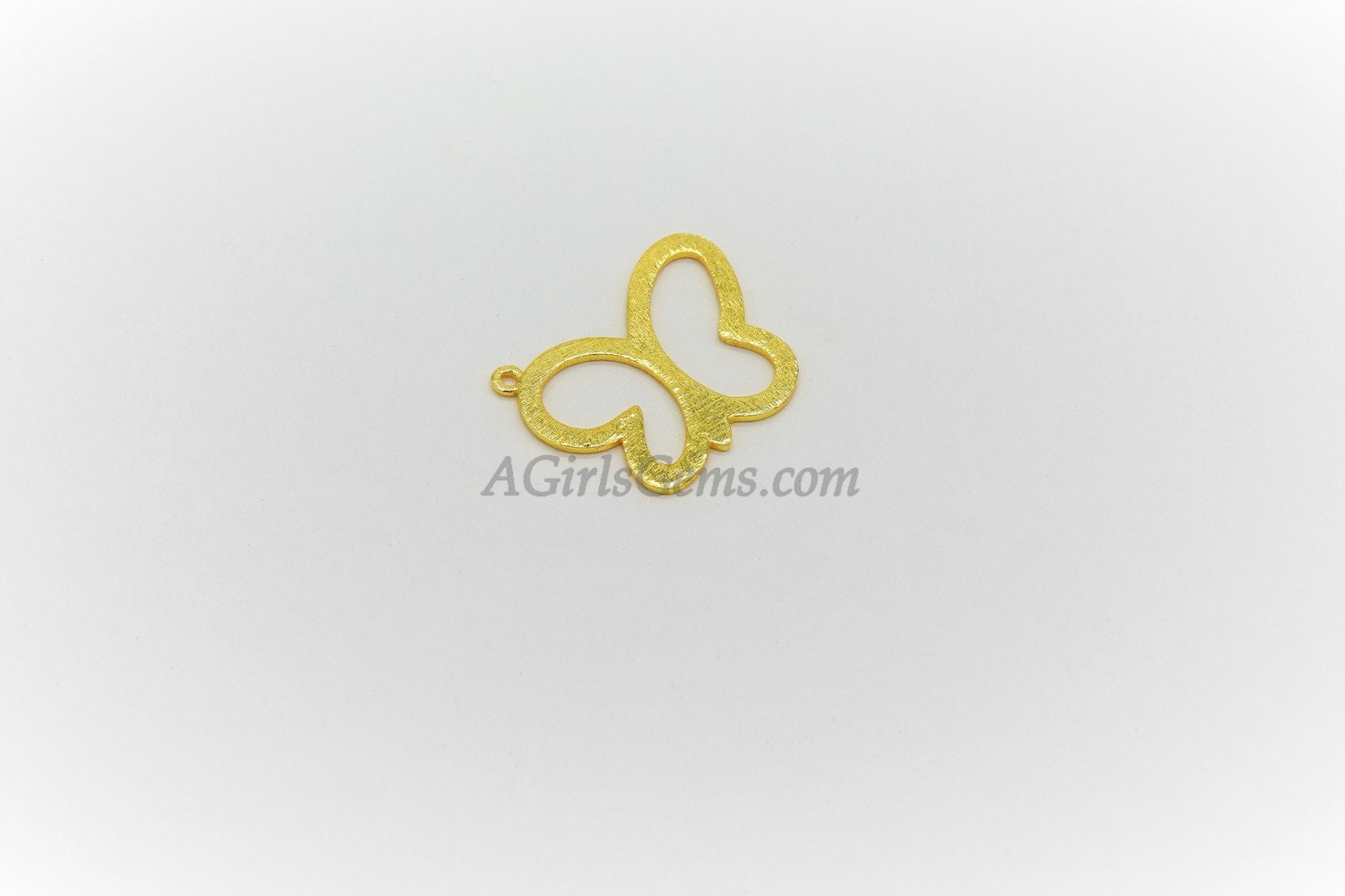Butterfly Charm, 20 x 25 mm *Linking* Charm in Brushed Gold Plated, Flat Brushed Gold Charms