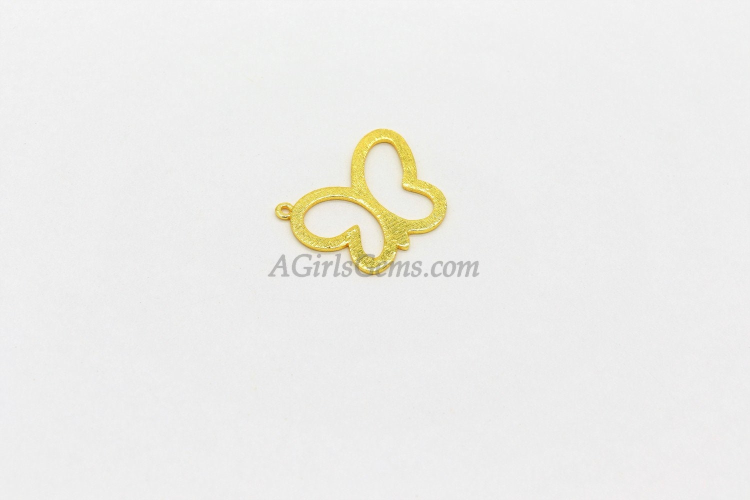 Butterfly Charm, 20 x 25 mm *Linking* Charm in Brushed Gold Plated, Flat Brushed Gold Charms