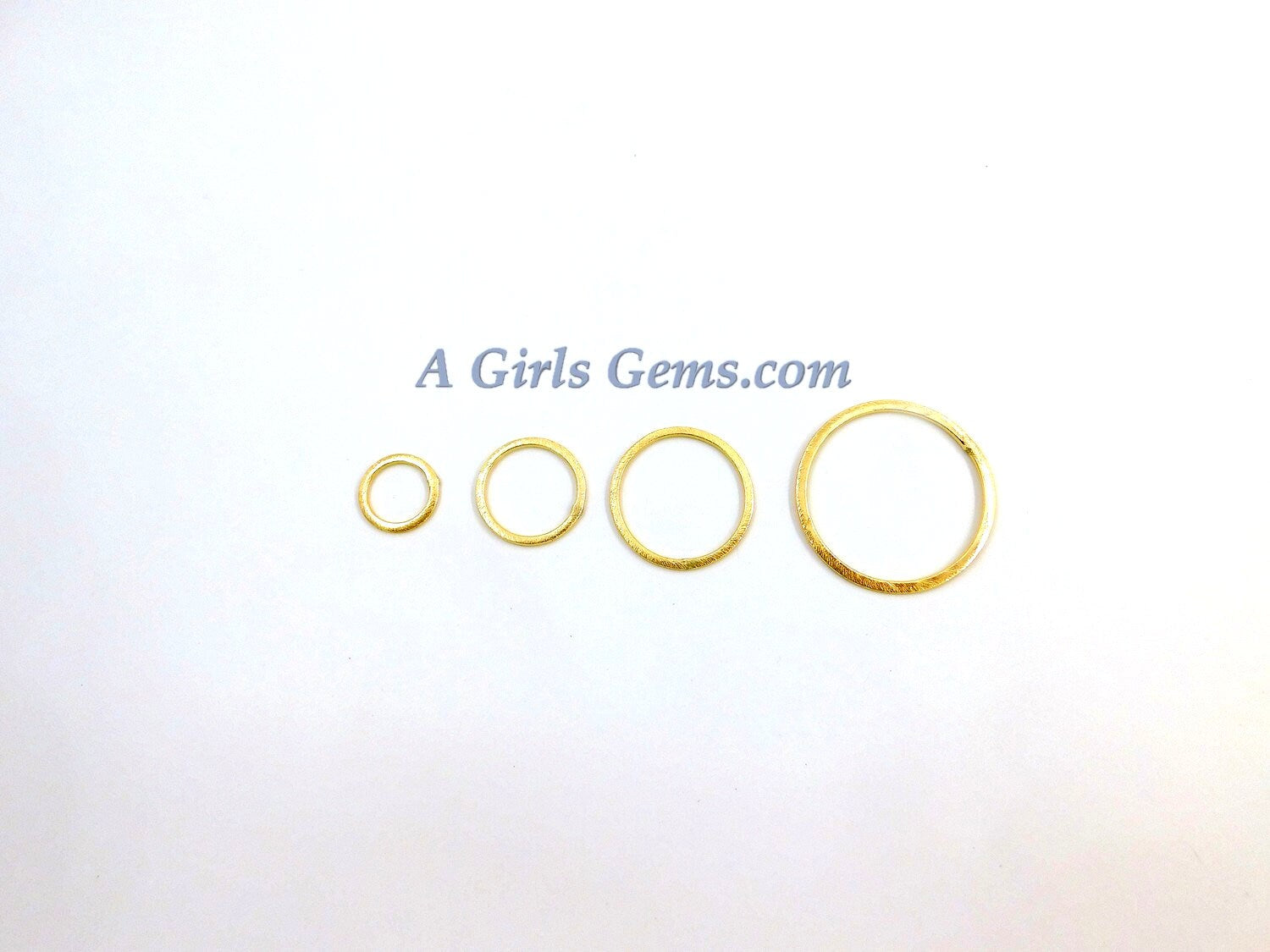 Brushed Gold Washer Charms, Gold Round O Connector Ring Hoop Charms #790, Sizes 15 - 60 mm