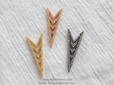 Micro Pave V Pendant Connector, Rose, Gold