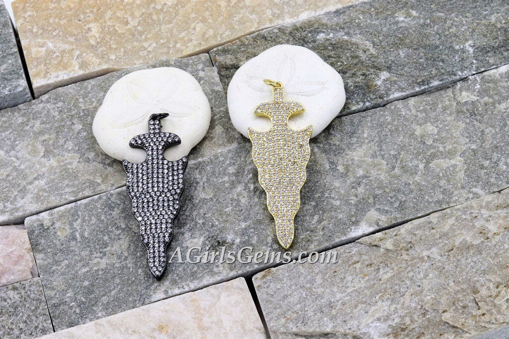 Micro Pave V Pendant Connector, Rose, Gold