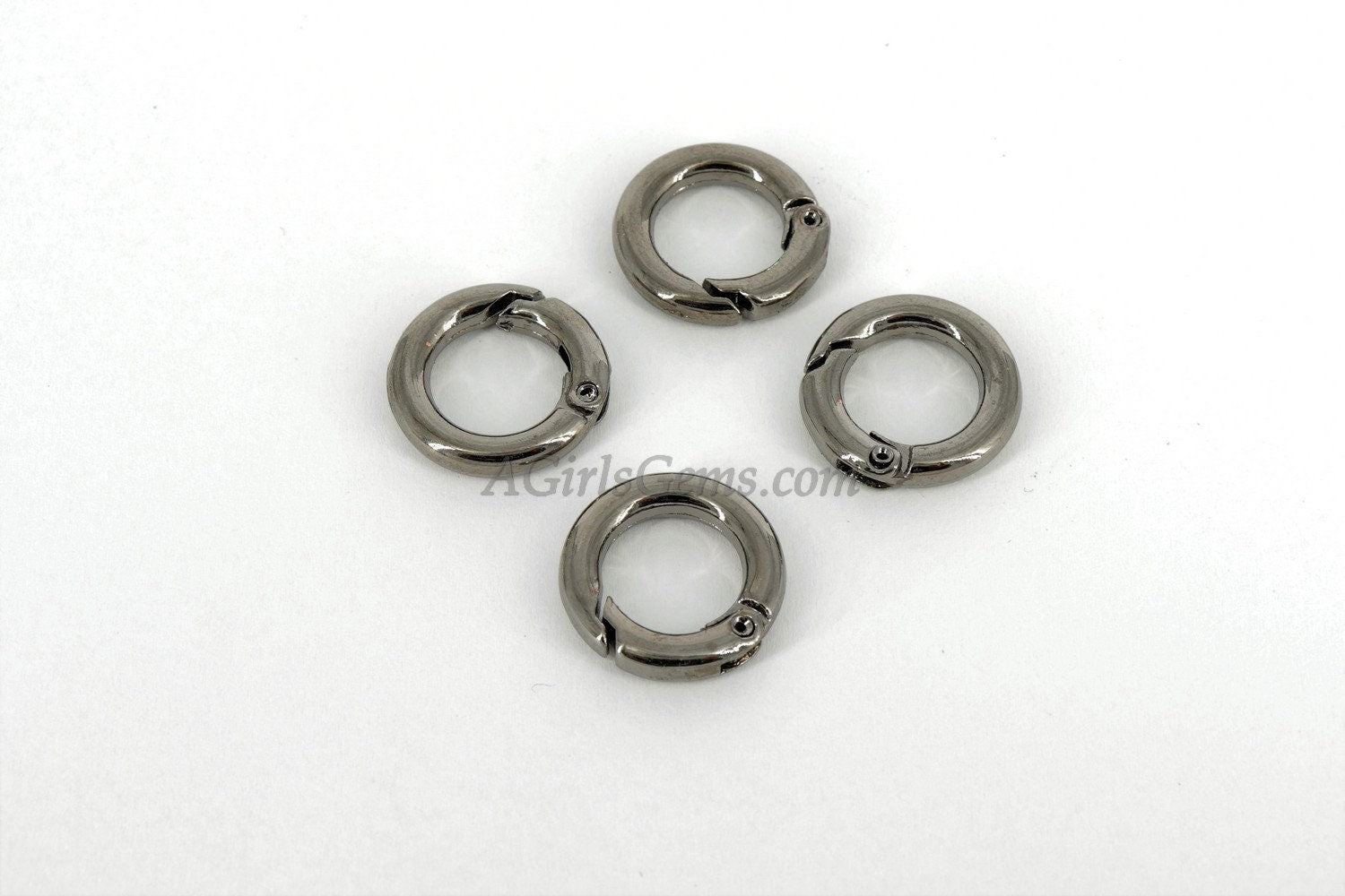 Gunmetal Black Plated Clasp Ring Connector 20 mm Jewelry Clasps in Gold, Silver, Black Ring Clips