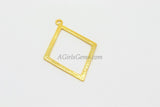 Diamond Shape Charms, Large Brushed Gold Diamond Pendants #668, Necklace and Earrings Charm 38 x 56 mm