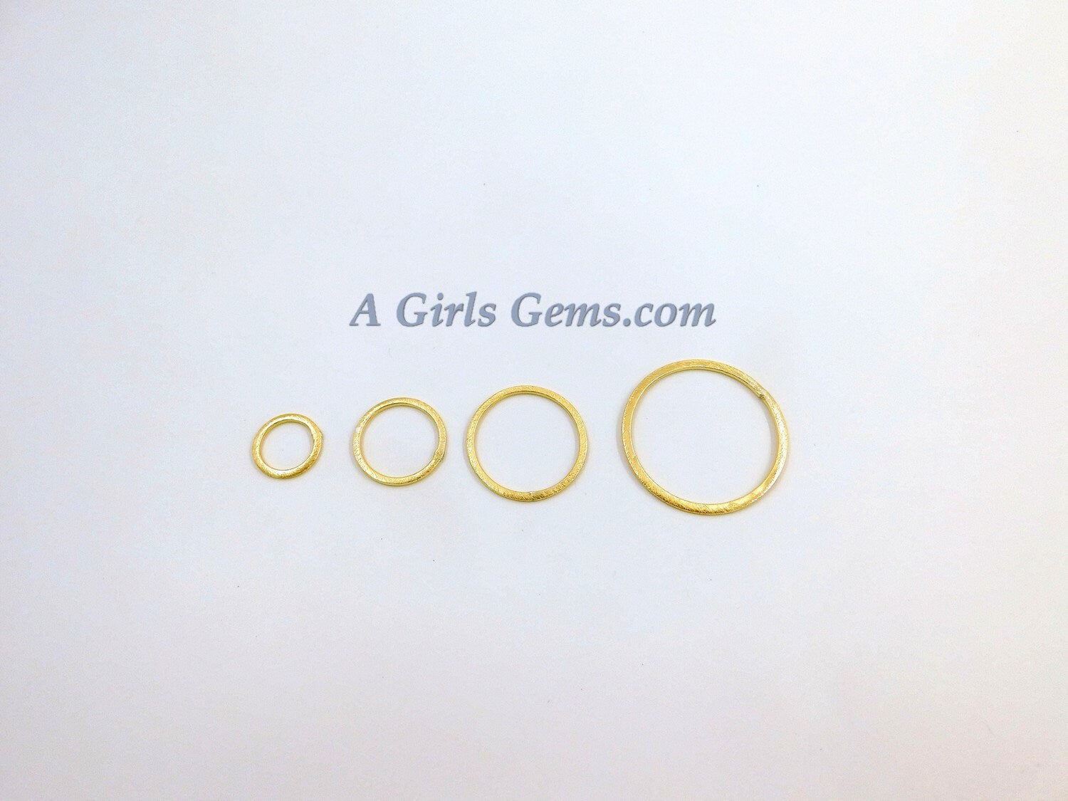 Brushed Gold Washer Charms, Gold Round O Connector Ring Hoop Charms #790, Sizes 15 - 60 mm