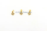 Tiny Cross Charm, 3 Pcs CZ Micro Paved Cross Charms #276, 5 x 7 mm Mini Crosses for Dainty Chain Dangles