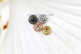 Round Donut Beads, 2 Pcs CZ Micro Pave Flat Donut 8 mm Bead, Gold