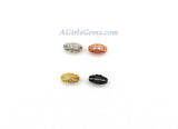 Round Donut Beads, 2 Pcs CZ Micro Pave Flat Donut 8 mm Bead, Gold