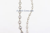 CZ Chain By The Yard, 4 mm Genuine CZ Bezel Chain CH 544, Gold Cz Connectors