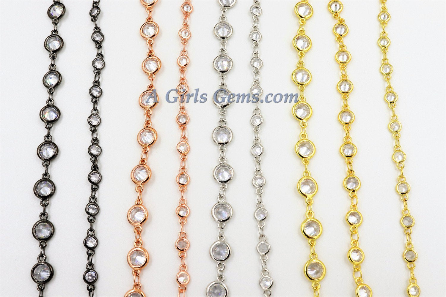 White Shell Rosary Chain, Silver Beaded Rosary Chain CH #236, Flat Beads in 4 mm or 6 mm