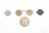 CZ Micro Pave Round Connector, CZ Disc Links #125, Center Connectors Beads AG #270