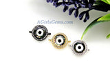 Abalone Shell Connector, CZ Micro Pave Links #286, Turkish Greek Round Disc