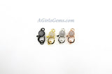 Clear CZ Pave Lobster Claw Clasp, Rose Gold Pave Clasps #53, Silver or Black