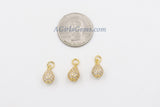 CZ Micro Pave Teardrop Charm, 6 x 13 mm Dangle Charm #64, CZ Black Pave