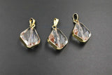French Crystal Soldered Pendants, Crystal Teardrop Oval, Black