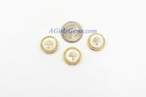 CZ Micro Pave Tree of Life Shell Gold Gilding Mother of Pearl #54, Gold Gilded Round Connectors, Family Necklace/Bracelet/Tassel Charms