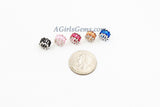 Silver Tube Beads, CZ Pave Large Hole Beads, 6 x 10 mm *Baguette* Crystal Big Hole Rondelle Pink/Blue/Champagne/Black/Fuchsia Donuts/Drum