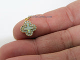 Cross Charm, CZ Pave Gold or Silver Opal Cross Pendants #418, Fire Opal Catholic Charms for Necklace Jewelry Making