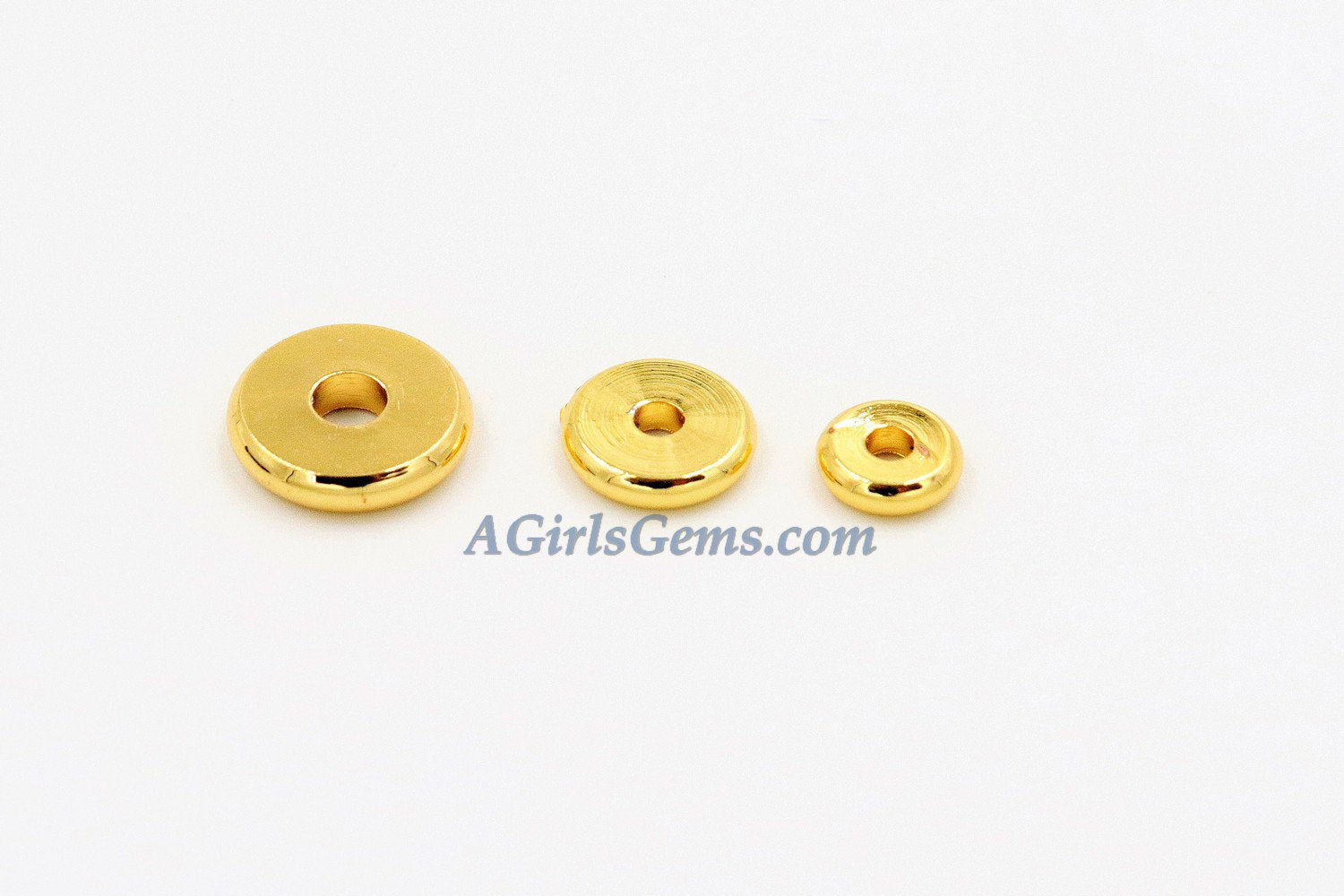 Rose Gold Rondelle Spacer Donuts Beads, 20 Pc Flat Heishi Spacers, Silver or Black 4