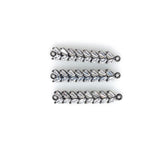 CZ Micro Pave Long Bar Connectors, Dainty Gold Plated Bracelet Links, Baguettes