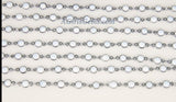 White Shell Rosary Chain, Silver Beaded Rosary Chain CH #236, Flat Beads in 4 mm or 6 mm