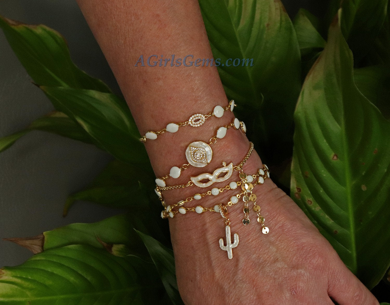 Gold Butterfly Connectors, CZ Micro Pave White Pearl Butterflies #235, African Monmouth Shell Butterfly