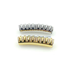 CZ Micro Pave Bar Tube for Bracelets, Gold Big Hole Tube Beads, Large Hole Bracelet Spacer Focal Charms