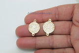 St. Benedict Medal Connectors, 3 Pcs Cross Rosary Centers, 18 K Gold Plated Cross Links; 15 x 21 mm