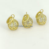 CZ Micro Pave Tassel Caps, Crown Turkish Cap with CZ Bail Bead, 18 k Gold Plated Micro Pave Bead CZ Tassel Focal Bead Caps 12 mm x 25 mm