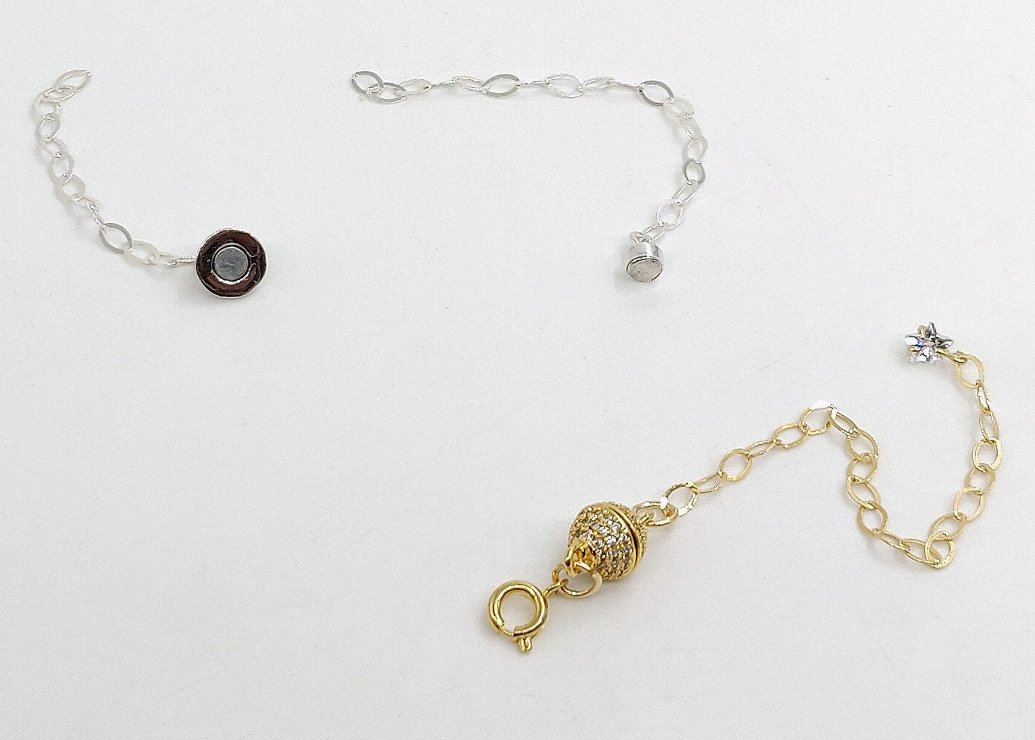 Magnetic Extenders Converter for Necklace, 14 K Gold Filled, 925 Sterling Arthritis Fastenings Clasps Bracelets