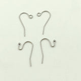 Silver Ear Hooks, Earring Findings Surgical Stainless Steel Earwires, Open Loop Fish Hooks or Ball End Earring Components Bulk Wholesale