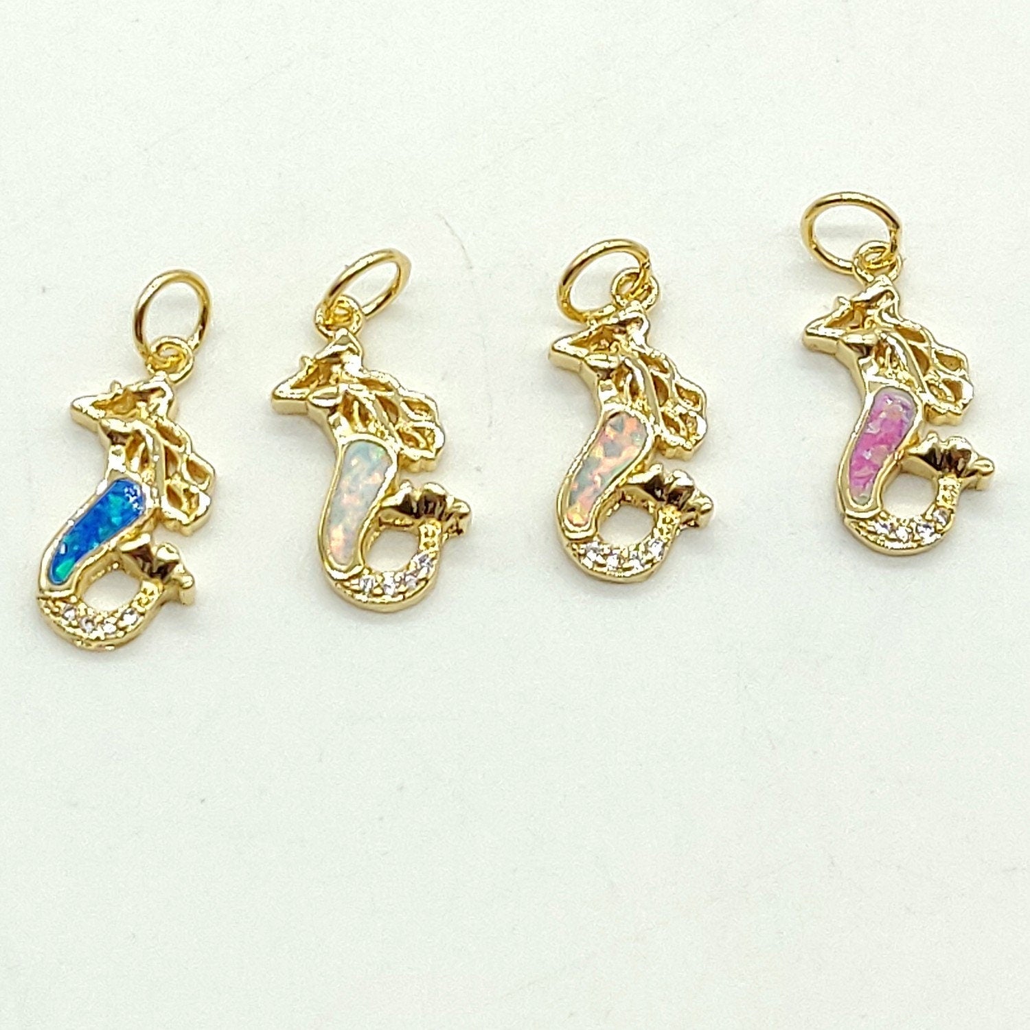 Tiny Mermaid Charms, Gold Silver CZ Micro Pave Pendants for Bracelets, Earrings