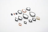 Teardrop Charm Connectors, 2 Pcs Oval Charms Rose Gold or Black Charms and Links for DIY Earrings, Bracelet