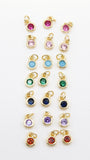 CZ Solitaire Charms, 3 Pcs 4 mm x 6 mm CZ Solitaire Dangles, Cubic Zircon in Blue Turquoise