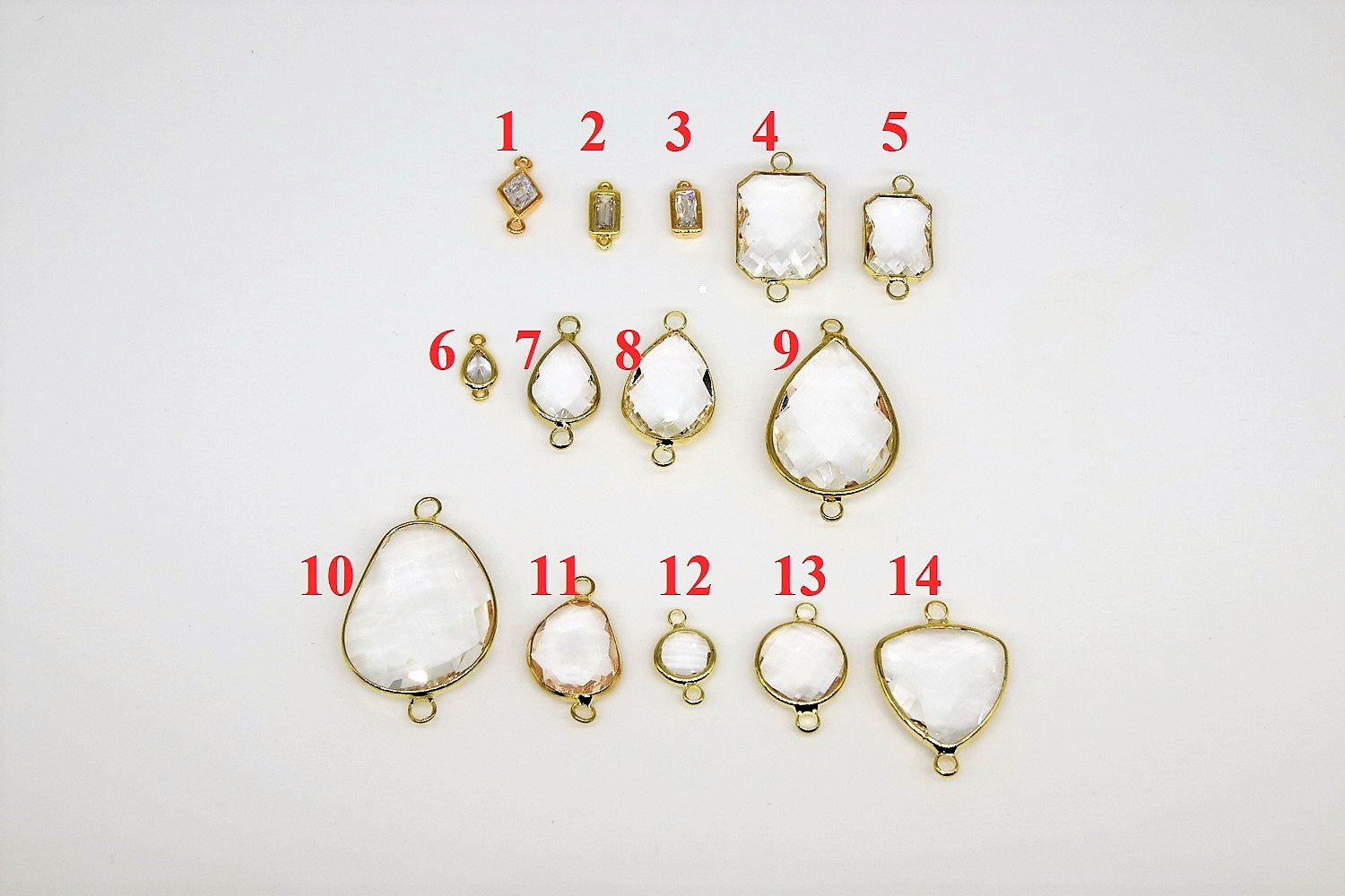 Square Connectors, 2 Pcs Gold 2 Loop Links in Rectangles, Oval