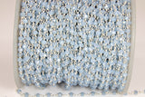 Baby Blue Chalcedony AB Rosary Gold Chain, Black or Silver Wire Wrapped Chains CH #325, 4 mm Beaded Unfinished