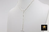 925 Sterling Silver Bracelet or Necklace, Single or Double Wrap Rectangle Chunky Drawn Cable Chain, Large Clasp