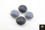 CZ Micro Pave Colored Spacer Beads, 14 mm Oval Egg Cubic Zirconia Flat Beads AG #380, Pink Clear Purple Blue Green