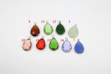 Teardrop Charm Connectors, Round Charms Gold or Silver Blue, Red
